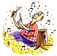 American Humor: The Secrets of Whittling Wood